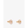 Metal D-luck earrings with gold finishes