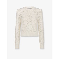 Perforated cotton sweater