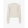 Perforated cotton sweater