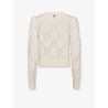 Perforated cotton sweater
