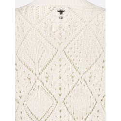 Perforated cotton sweater