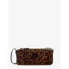Pouch leather bag with animal print