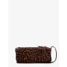 Pouch leather bag with animal print