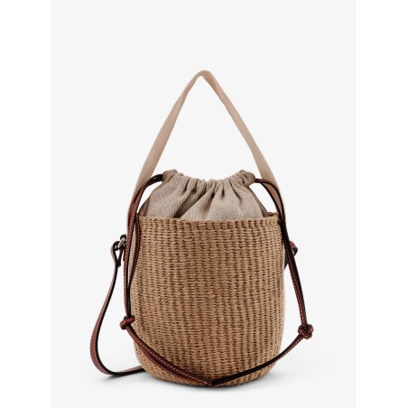 Woody raffia bucket bag