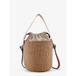 Woody raffia bucket bag