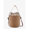 Woody raffia bucket bag
