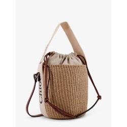 Woody raffia bucket bag