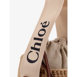 Woody raffia bucket bag