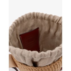 Woody raffia bucket bag