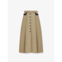 Flared midi cotton skirt
