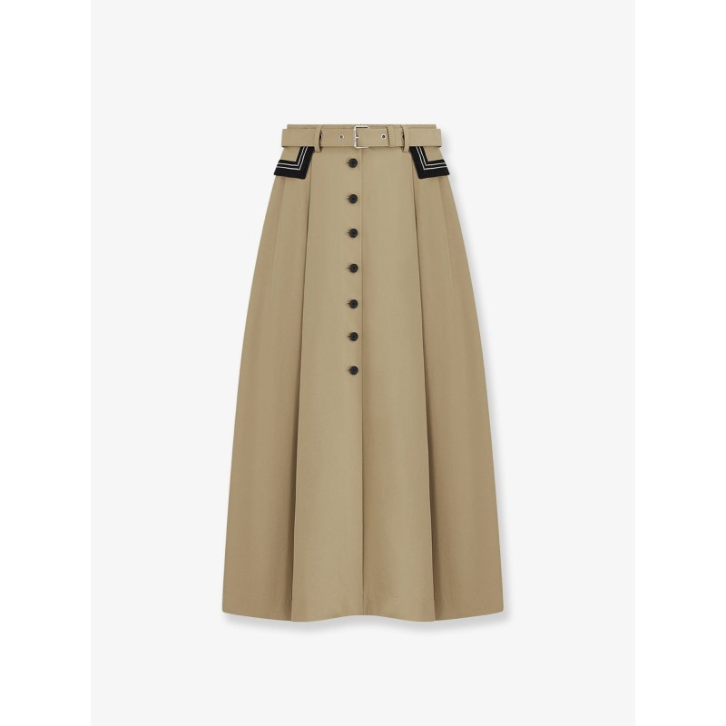 Flared midi cotton skirt