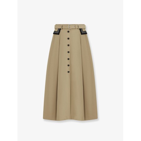 Flared midi cotton skirt