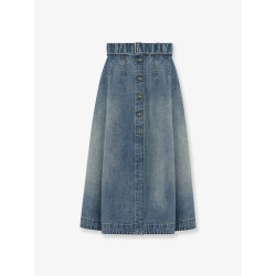 Flared midi denim skirt