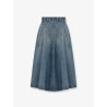 Flared midi denim skirt