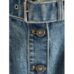 Flared midi denim skirt