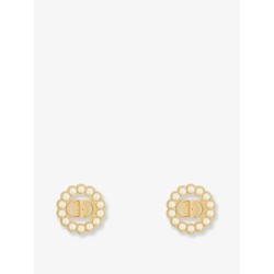 Metal Petit CD Circle earrings with gold finishes