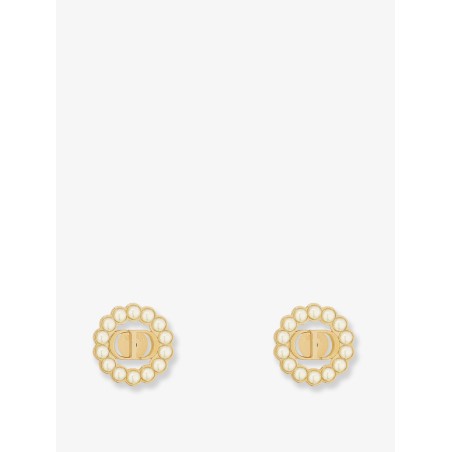 Metal Petit CD Circle earrings with gold finishes