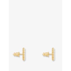 Metal Petit CD Circle earrings with gold finishes