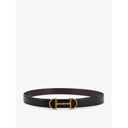 Leather belt with metal Horsebit