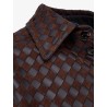 Leather and suede shirt/jacket with Intrecciato motif