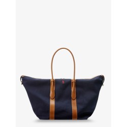 Canvas shoulder bag with embroidered logo