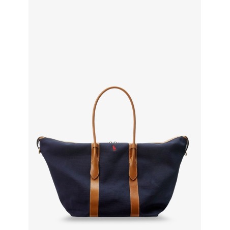 Canvas shoulder bag with embroidered logo