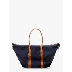 Canvas shoulder bag with embroidered logo