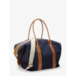 Canvas shoulder bag with embroidered logo