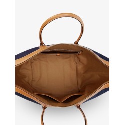 Canvas shoulder bag with embroidered logo