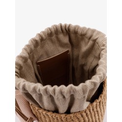 Woody raffia bucket bag