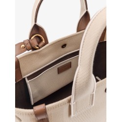 Chloé Carry canvas crossbody bag with oversized logo on the front