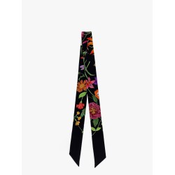 Silk twill bow with Gucci Flora print