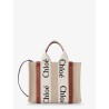 Woody linen and leather Tote Bag