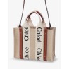 Woody linen and leather Tote Bag