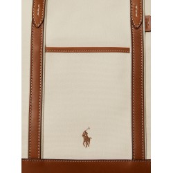 Canvas shopping bag with embroidered logo