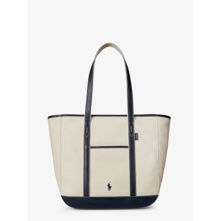 Canvas shopping bag with embroidered logo