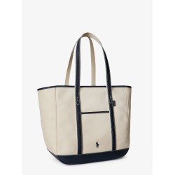 Canvas shopping bag with embroidered logo