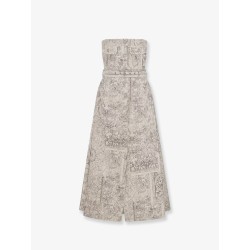 Dior Barocco cotton and linen flared midi dress