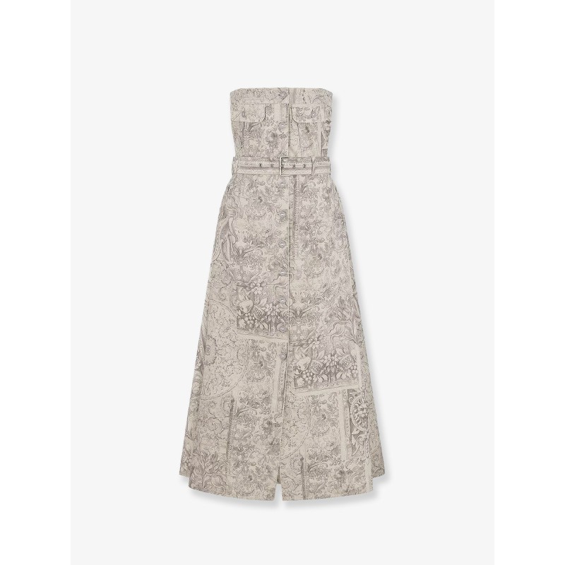 Dior Barocco cotton and linen flared midi dress