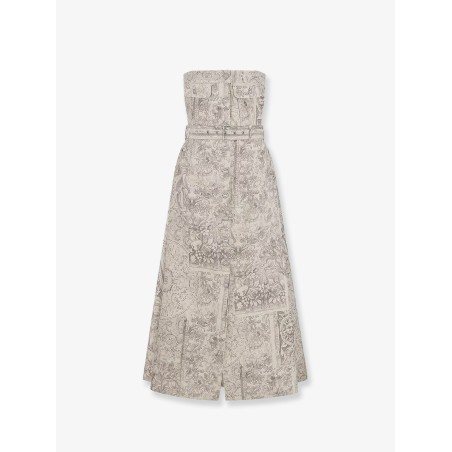 Dior Barocco cotton and linen flared midi dress