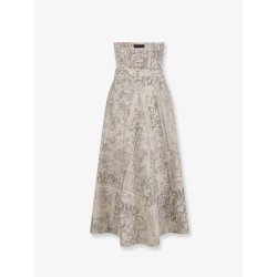 Dior Barocco cotton and linen flared midi dress