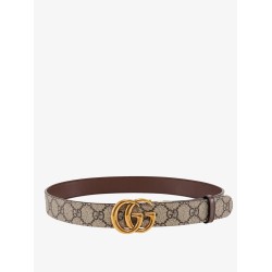 Leather and GG Supreme fabric GG belt