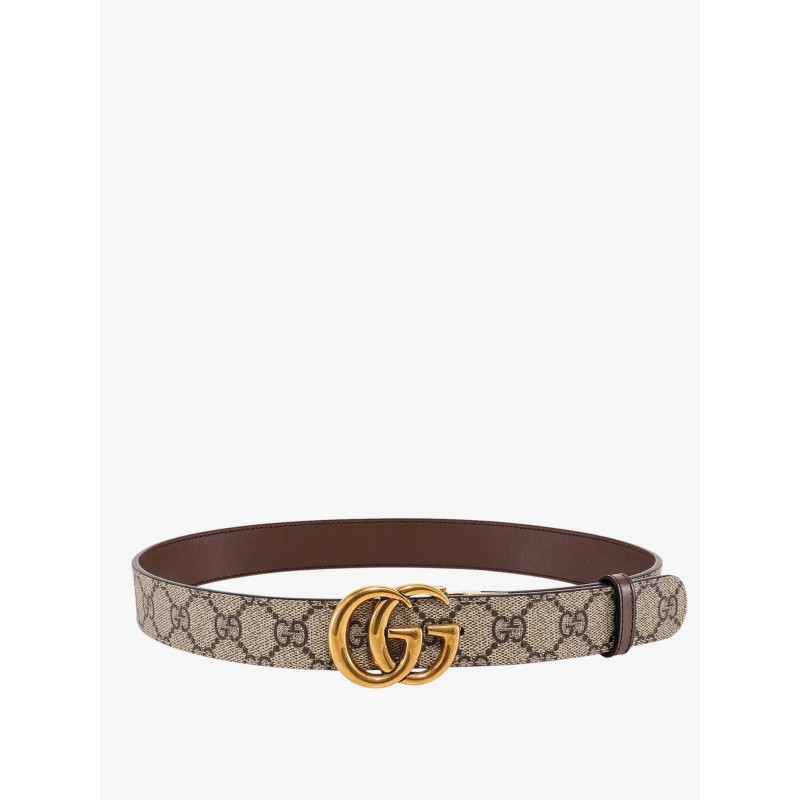 Leather and GG Supreme fabric GG belt