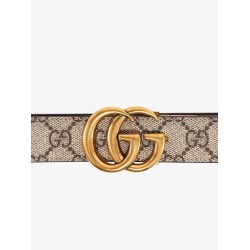 Leather and GG Supreme fabric GG belt