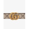 Leather and GG Supreme fabric GG belt
