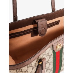 Coated canvas Ophidia shopping bag with Supreme GG fabric