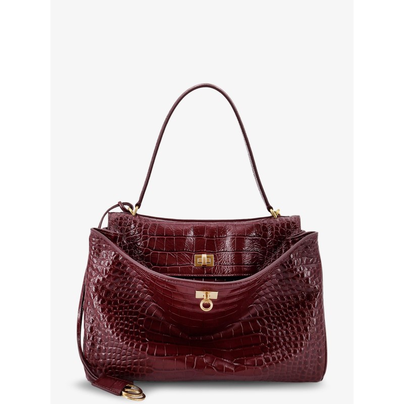 Rodeo leather shoulder bag with croco effect