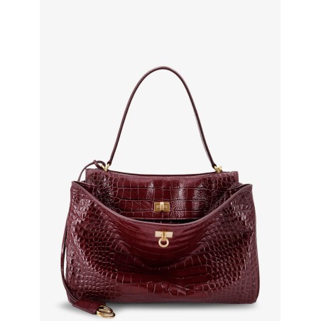 Rodeo leather shoulder bag with croco effect