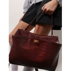 Rodeo leather shoulder bag with croco effect