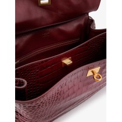 Rodeo leather shoulder bag with croco effect